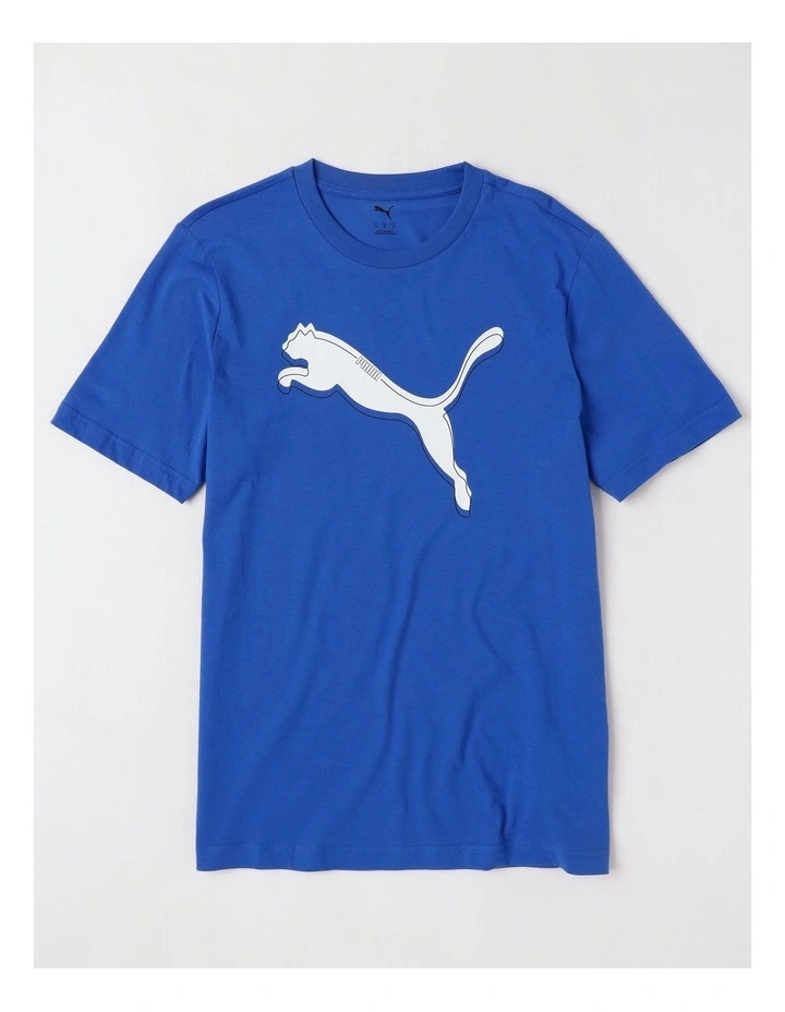 Graphic Cat Logo Tee in Blue image 1