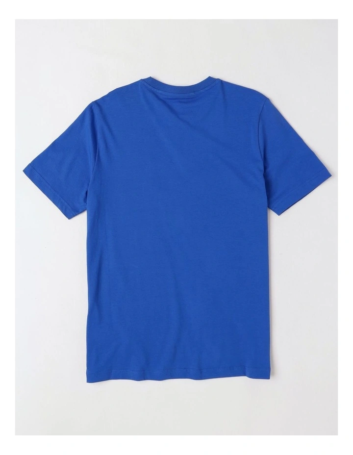 Graphic Cat Logo Tee in Blue image 3