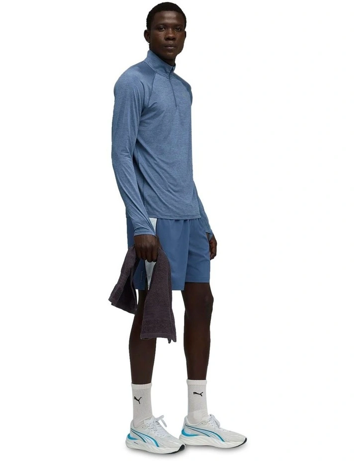 M Run Velocity Cloudspun 1/4 Zip T-shirt in Dark Indigo-Heather image 3