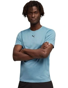 Essentials Heather Cat Tee in Baltic Sea Blue Heat