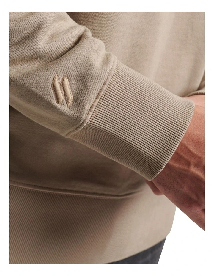 Code Essential Overdyed Crew Knit in Stone Dark Grey image 4