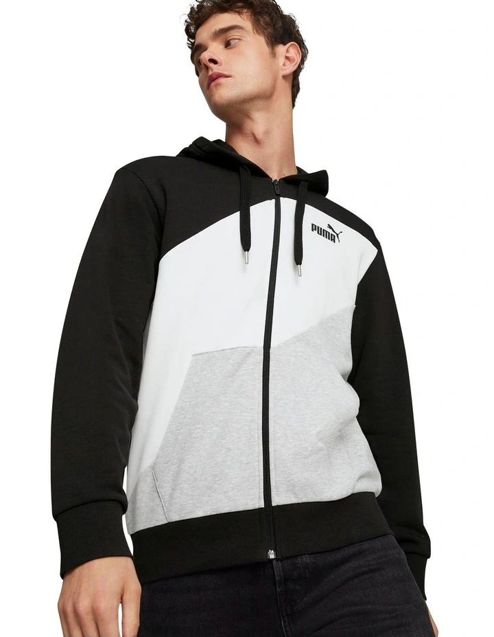Power Colorblock Full-Zip Hoodie in Black image 1