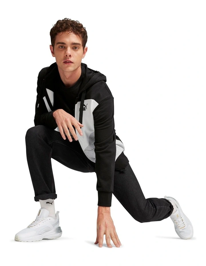 Power Colorblock Full-Zip Hoodie in Black image 4