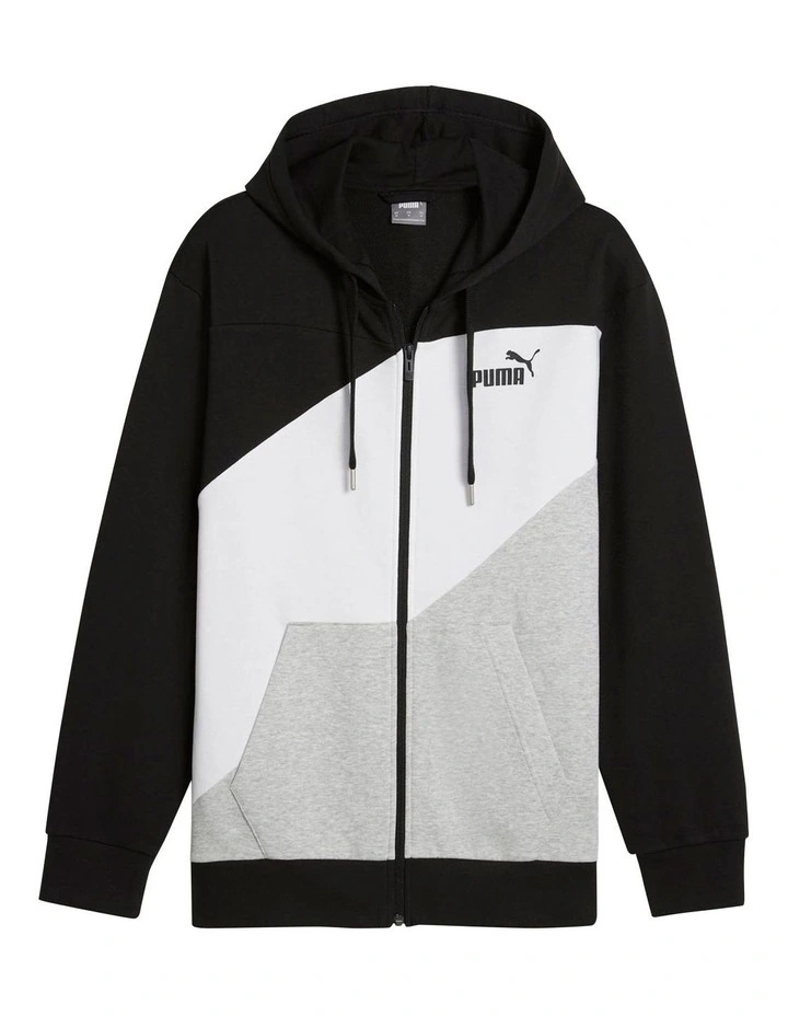 Power Colorblock Full-Zip Hoodie in Black image 5