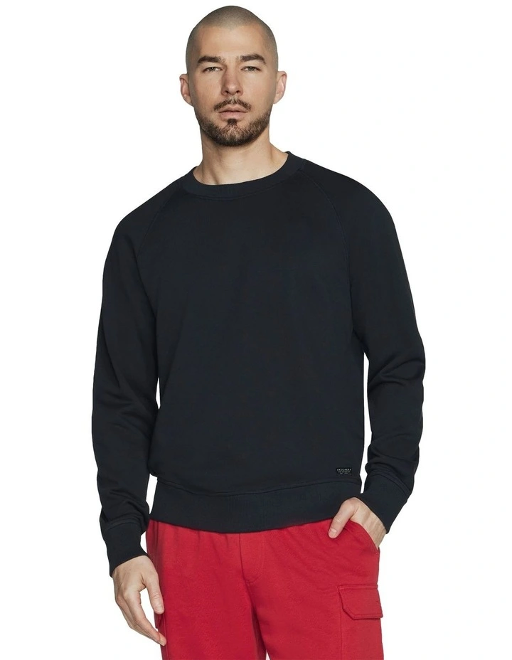 Classic Crew Neck Sweatshirt in Black image 2