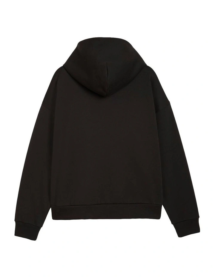 Wardrobe Ess Boxy Hoodie Fl in Black image 5