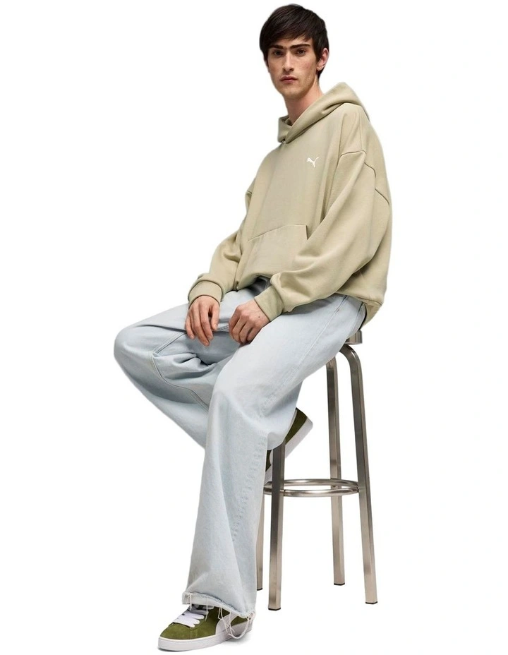 Wardrobe Ess Boxy Hoodie Fl in Green image 3