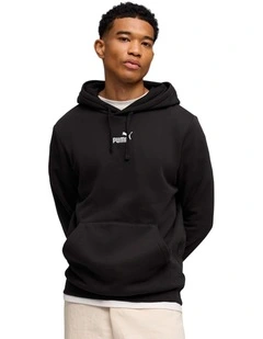 Essentials Small No.1 Logo Centered Hoodie in Black