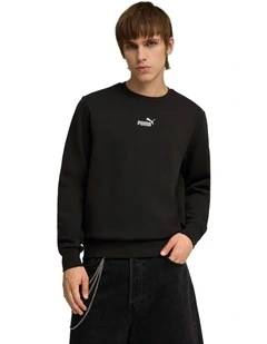 Essentials Small No.1 Logo Centered Crew in PUMA Black