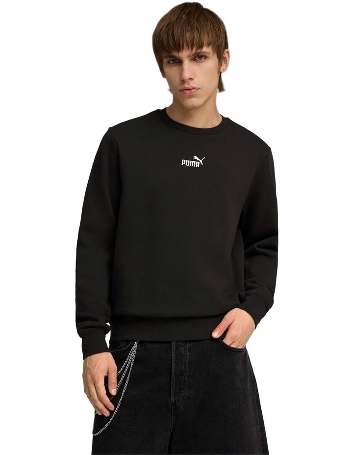 Essentials Small No.1 Logo Centered Crew in PUMA Black image 1