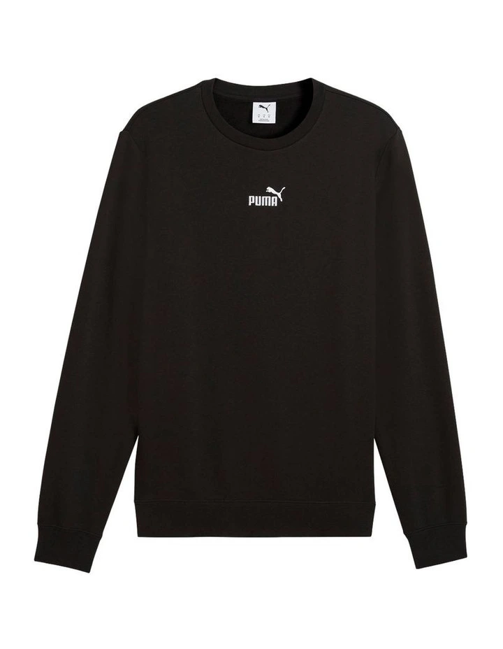 Essentials Small No.1 Logo Centered Crew in PUMA Black image 4