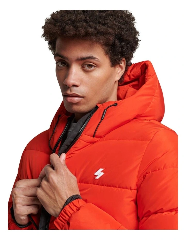 Superdry Code Hooded Sports Puffer Jacket in Bright Red MYER