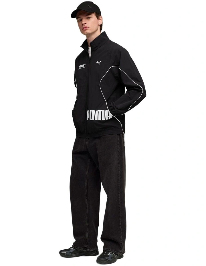 Sport Relaxed Woven Track Jacket in Black image 2
