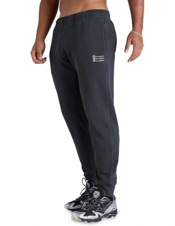 Vintage Wash Slim Leg Jogger in Black image 3
