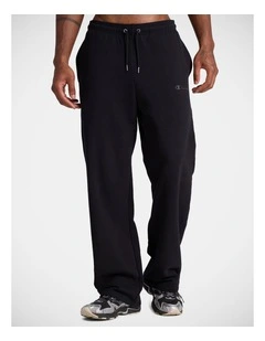 Tonal Script Straight Trackpants Black