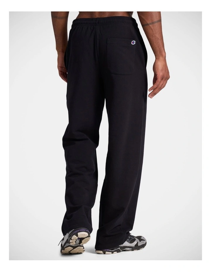 Tonal Script Straight Trackpants Black image 2