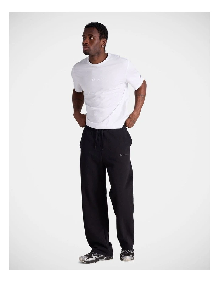 Tonal Script Straight Trackpants Black image 4