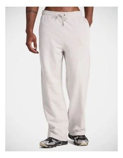 Tonal Script Straight Trackpants Steel Type