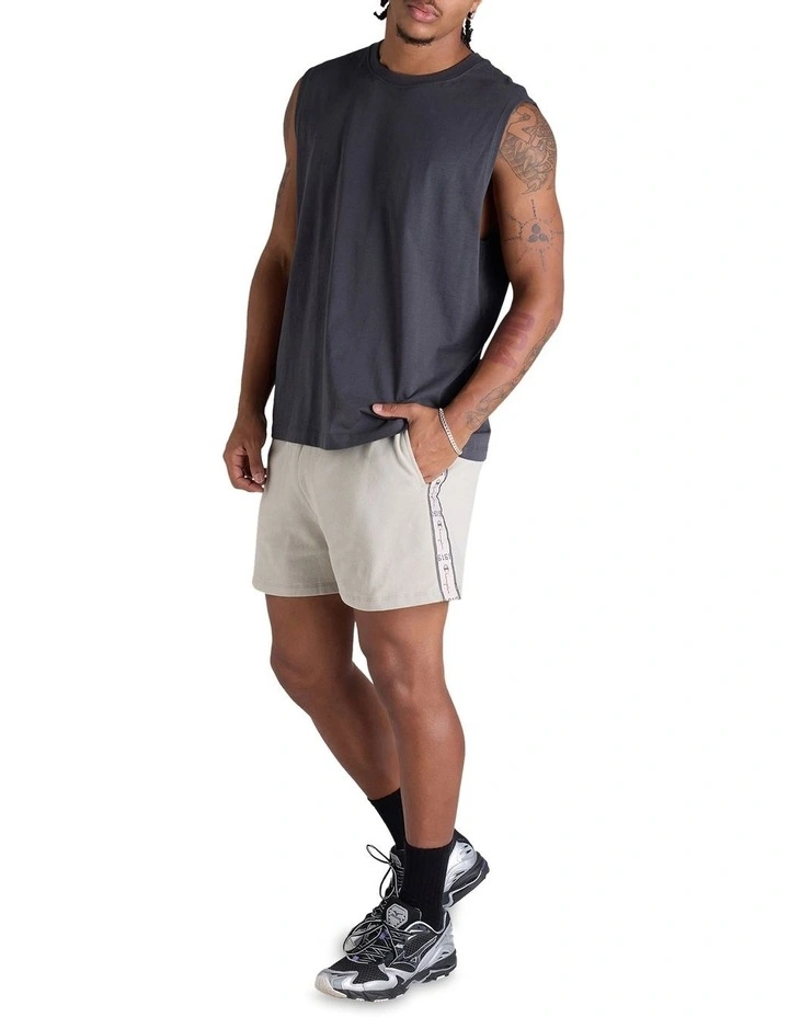 Lux Taping Shorts in Beige image 4