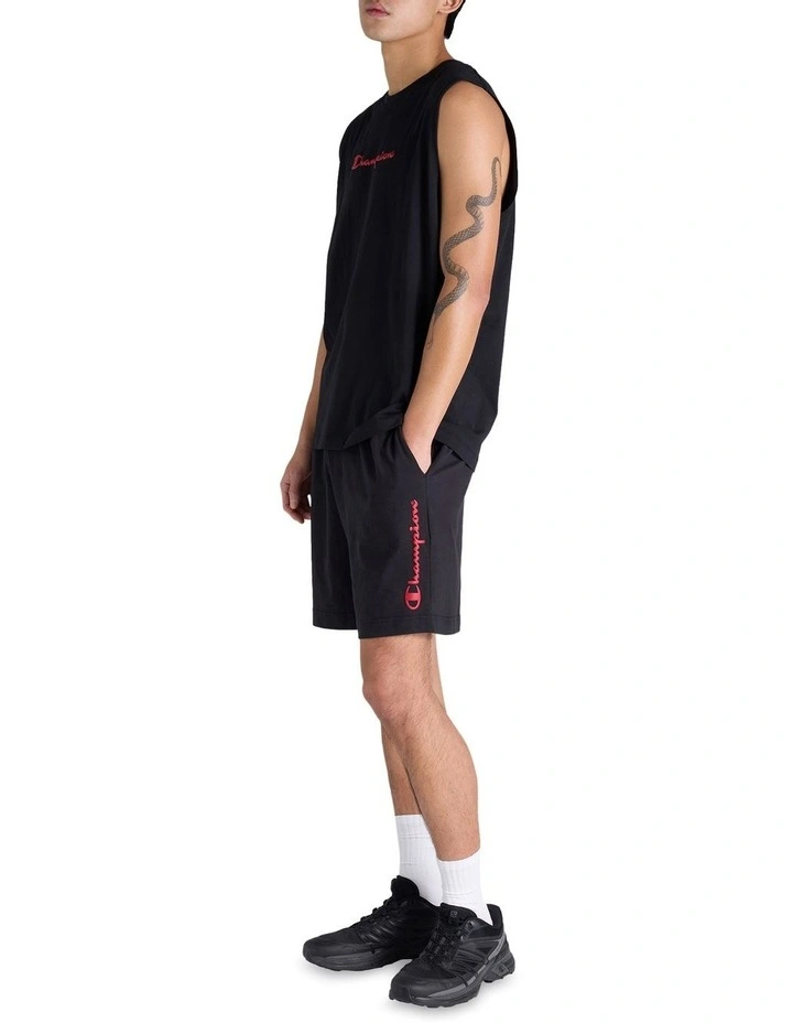 Puff Script Jersey Short in Black image 4
