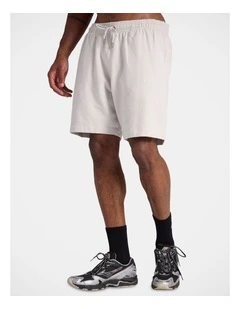 Tonal Script Fleece Shorts Street Chalk