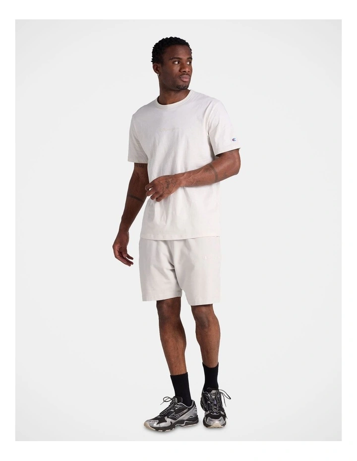 Tonal Script Fleece Shorts Street Chalk image 4