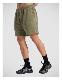 Vintage Wash Shorts Fossil Leaf Green
