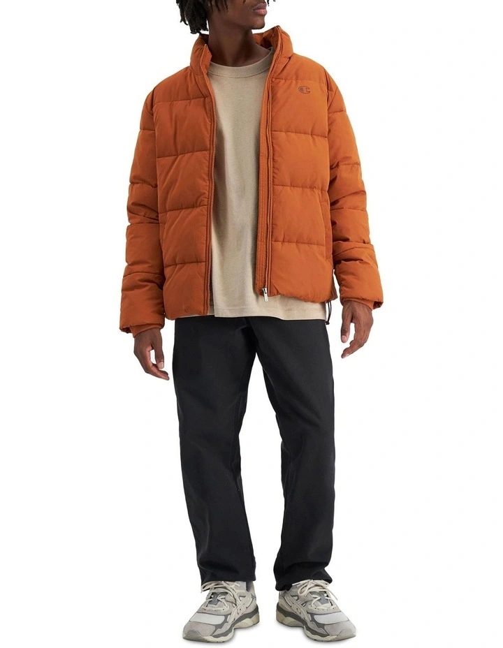Rochester Tape Puffer Jacket in Umbered image 4