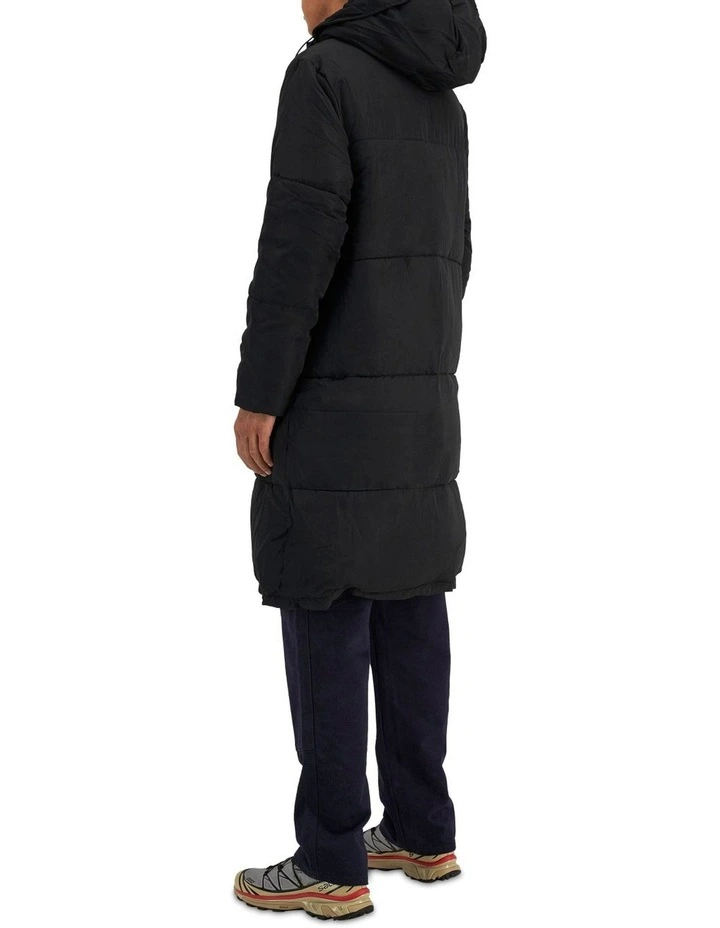 Rochester Long Line Puffer Jacket in Black image 3