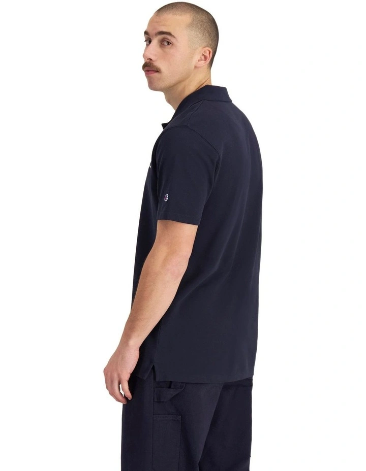 Script Pique Polo Shirt in Sail Away Navy image 2