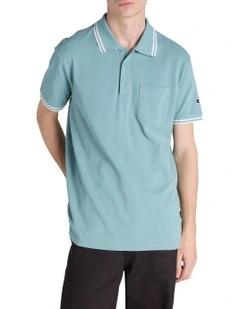 Pique Pocket Polo Shirt in Green