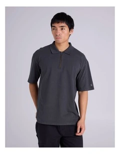 Vintage Wash Polo Black