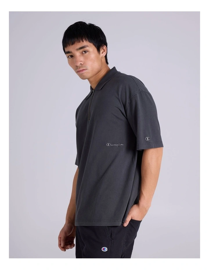 Vintage Wash Polo Black image 2