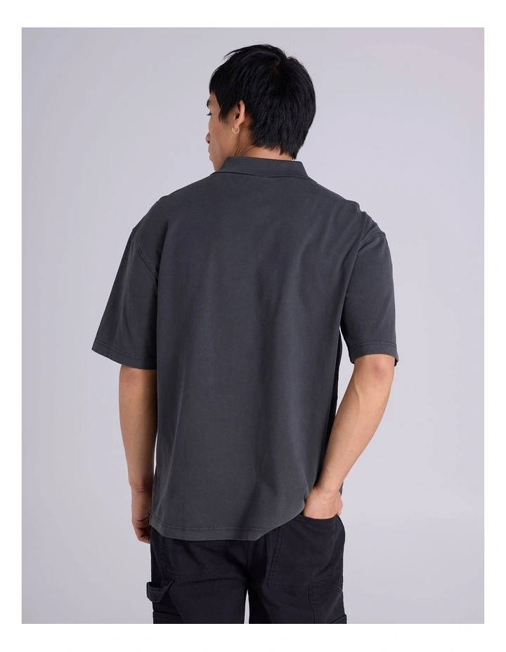 Vintage Wash Polo Black image 3
