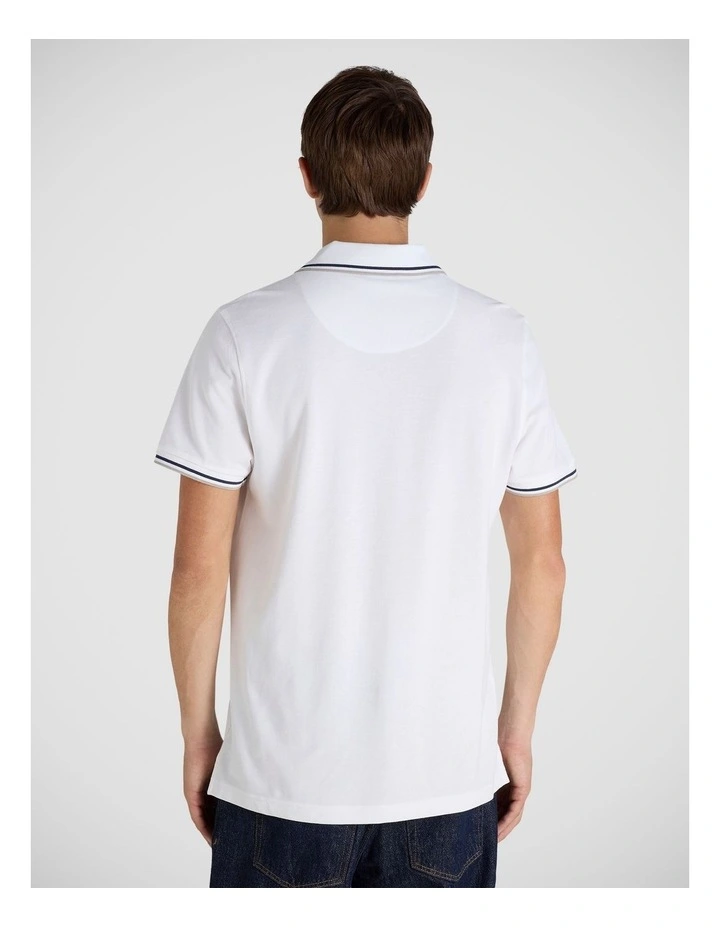 Tipping Script Polo in White image 2