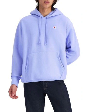 Reverse Weave C Logo Hoodie in Pewter Blue