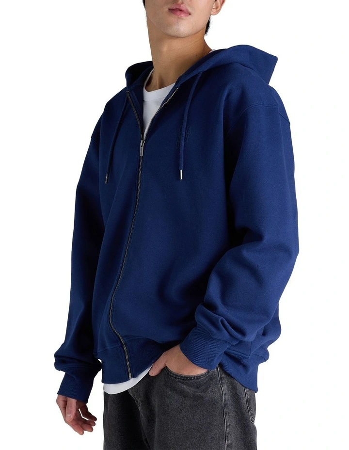 Rochester Base Zip Hoodie in Sail Away Navy image 3