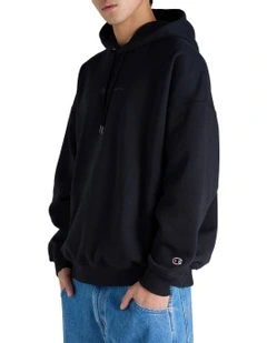 Tonal Script Hoodie in Black