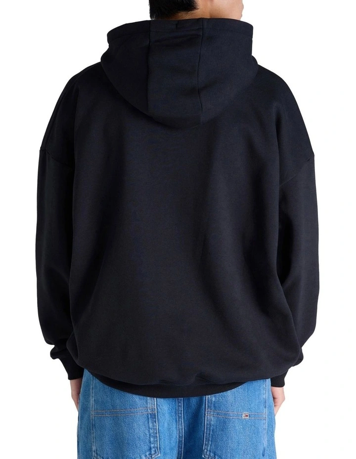 Tonal Script Hoodie in Black image 2