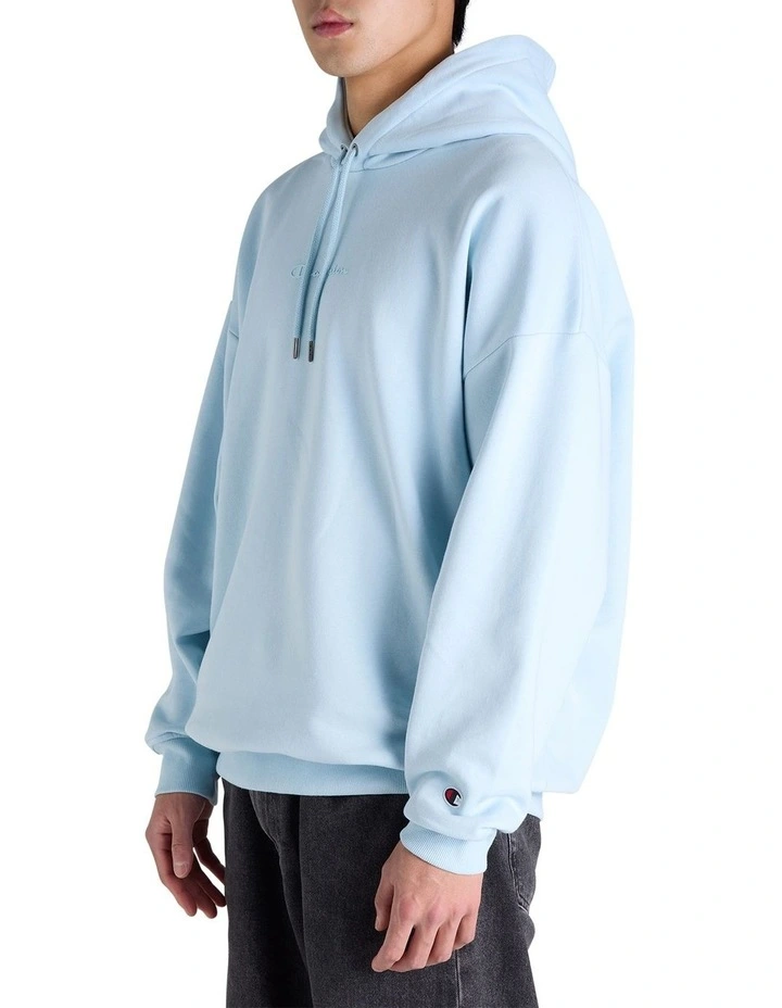 Tonal Script Hoodie in Blue image 3
