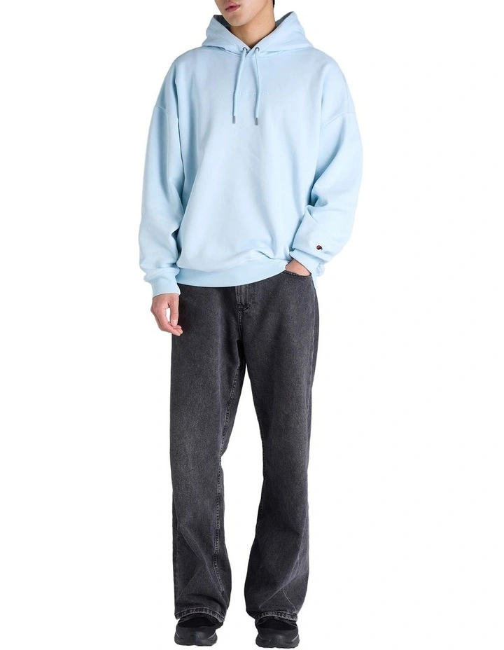 Tonal Script Hoodie in Blue image 4