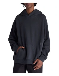 Vintage Wash Hoodie in Black