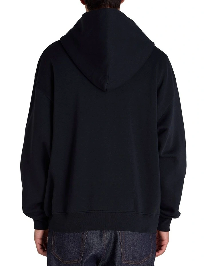 Puff Zip Thru Hoodie in Black image 2