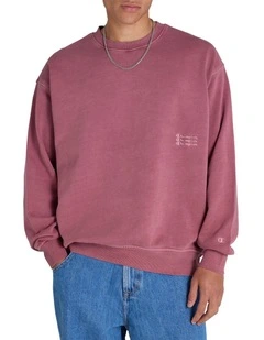 Vintage Wash Crew in Maroon