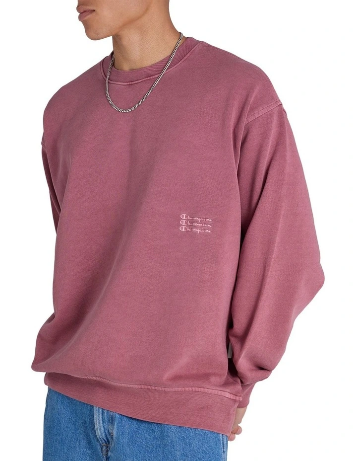 Vintage Wash Crew in Maroon image 3