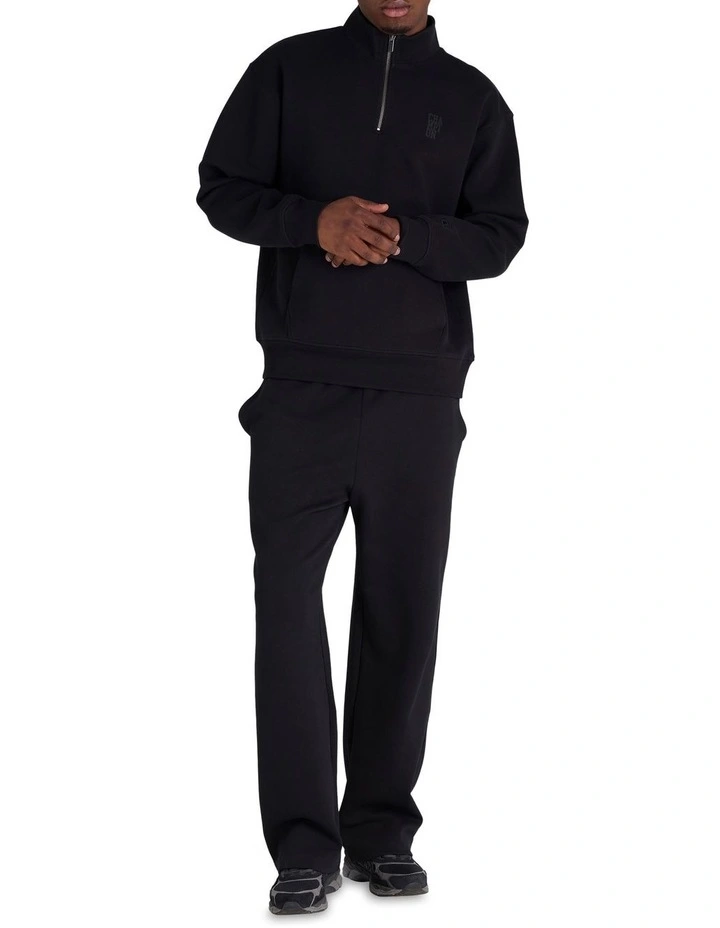 Base Quarter Zip Sweat Top in Black image 4