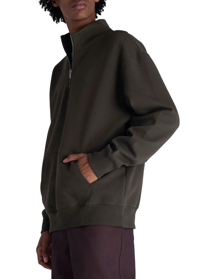 Base Quarter Zip Sweater in Green image 2