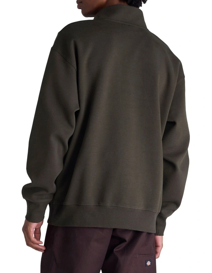 Base Quarter Zip Sweater in Green image 3