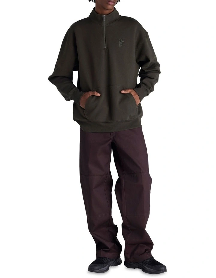 Base Quarter Zip Sweater in Green image 4