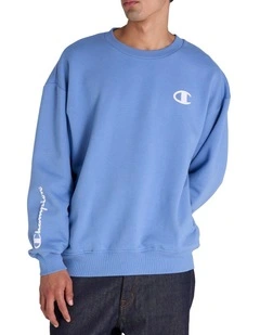 Puff Script Pullover in Frontier Blue